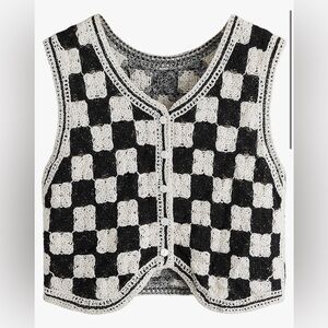 Crochet Checkered Vest
